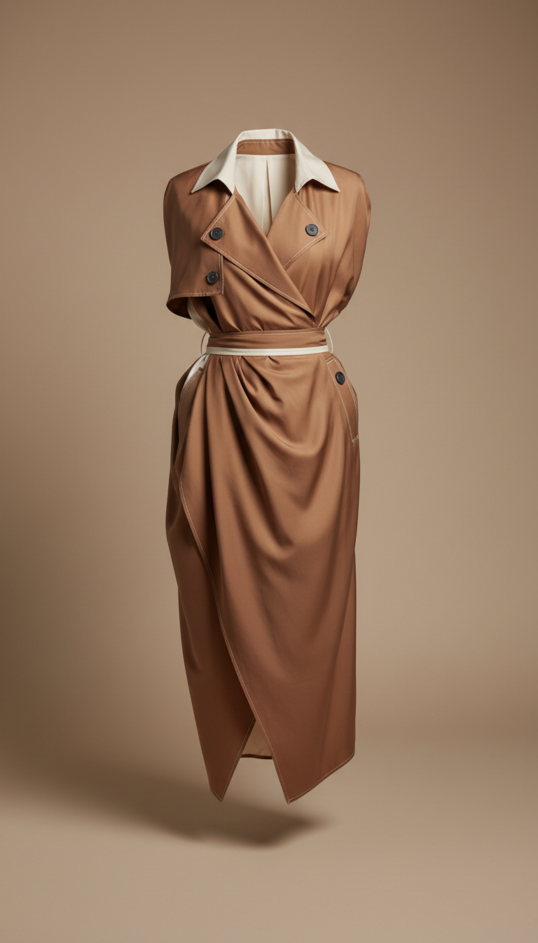 Silk Draped Trench Coat Limited Edition