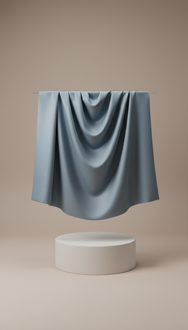 Silk Slate Blue Scarf Hand-Finished Edges