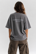 Marinsonpce Back Print Oversized Tee – Charcoal Grey
