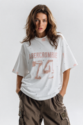 Abercrombie 74 Vintage Graphic Oversized Tee – White