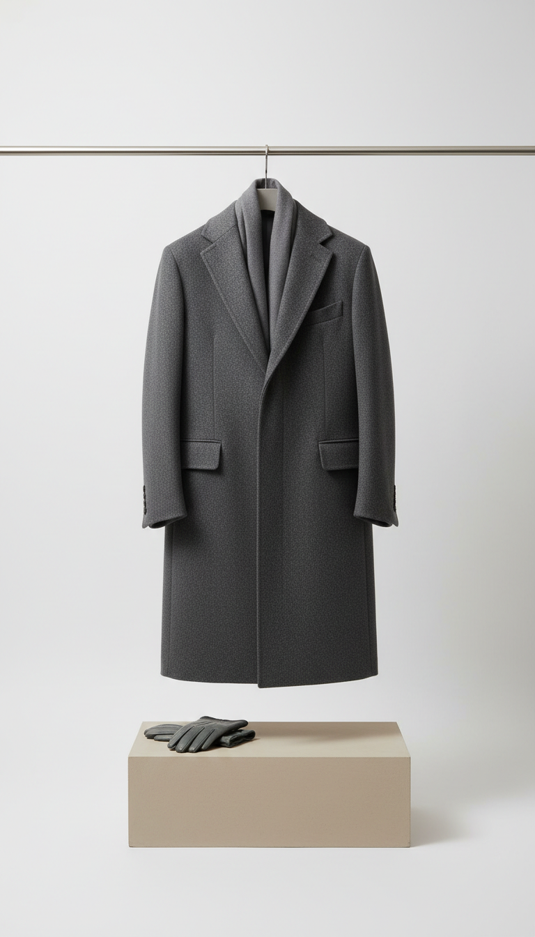 Tailored Wool Overcoat with Cashmere Blend