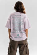 Gothic Script Back Print Oversized Tee – Lavender