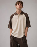 Old Money Raglan Polo – Cream & Chocolate Brown